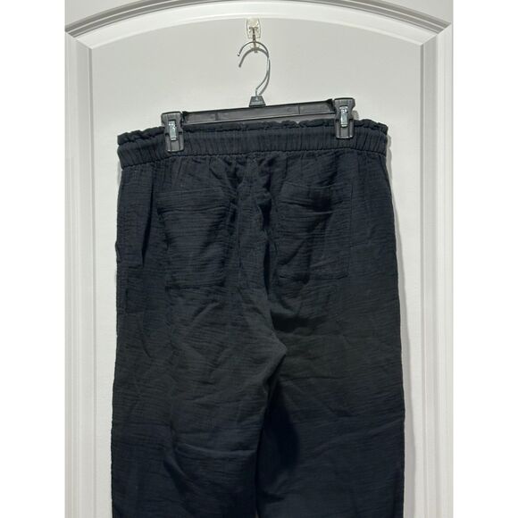 Madewell Pull-on Drawstring Waist Gauze Black Pants Size Medium - Picture 3 of 7